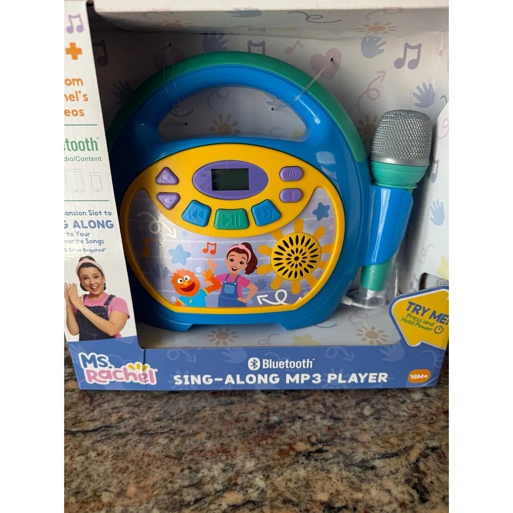 eKids Ms Rachel Bluetooth Karaoke Machine with Microphone for Kids